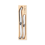 Andre Verdier Laguiole Debutant Cheese Knife & Spreader Set White