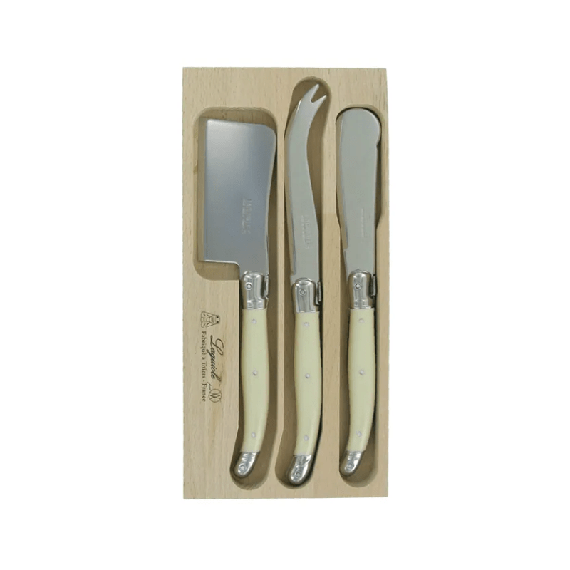 Andre Verdier Laguiole Debutant Cheese Spreader Set of 3 Ivory