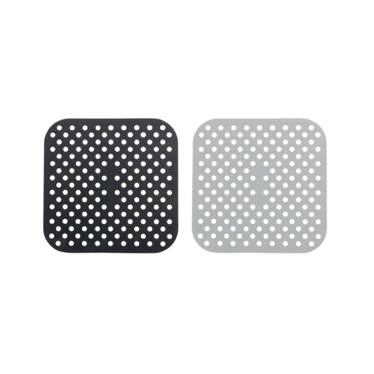 Cuisena Air Fryer Silicone Square Mat Black & Grey 18.5cm 2-Pack The Homestore Auckland