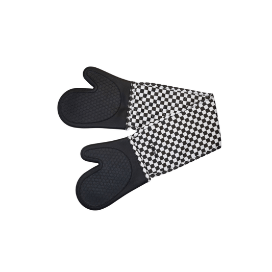 Cuisena Silicone & Fabric Double Glove Black Check The Homestore Auckland