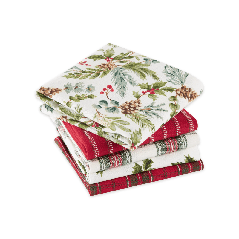 Design Imports Holiday Heritage Assorted Dishtowels