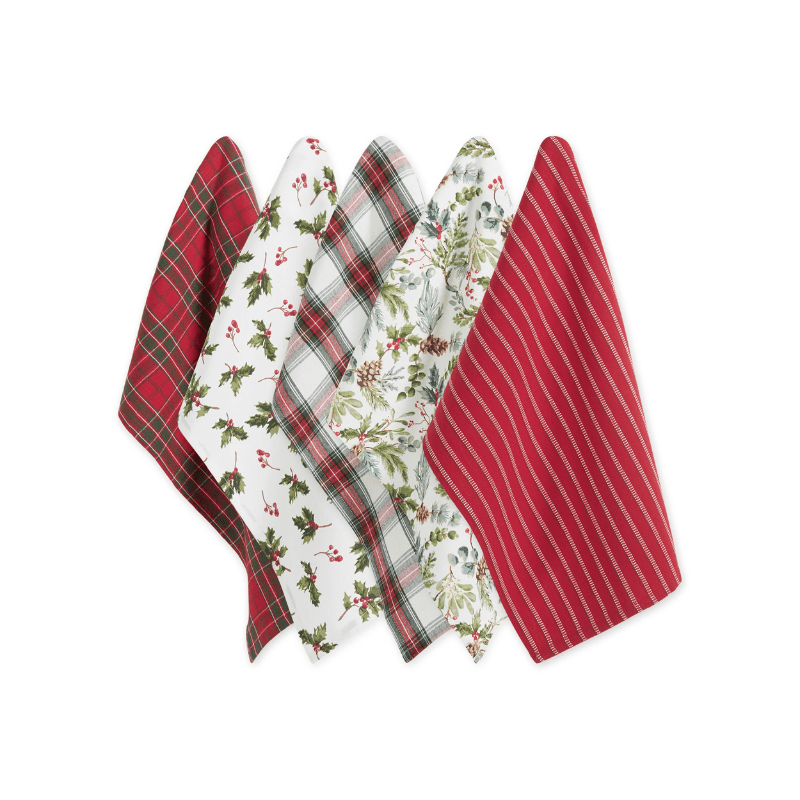 Design Imports Holiday Heritage Assorted Dishtowels