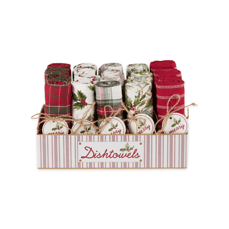 Design Imports Holiday Heritage Assorted Dishtowels