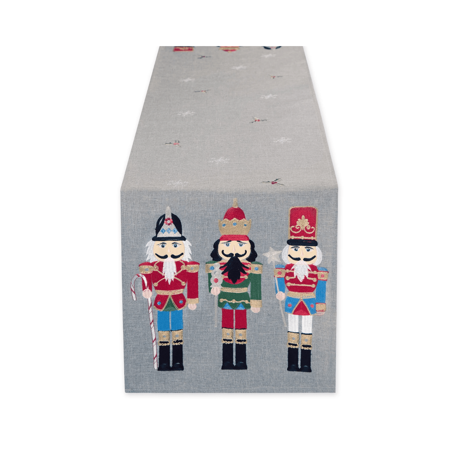 Design Imports Holiday Nutcrackers Embroidered Table Runner