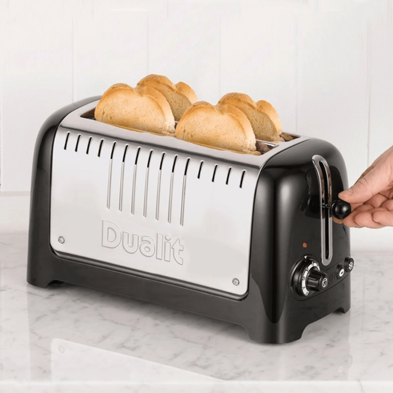Dualit Lite Long Slot Toaster 4 Slice Black