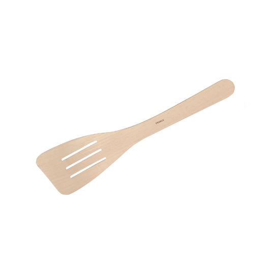 Euroline Wooden Slotted Curved Spatula 30cm The Homestore Auckland