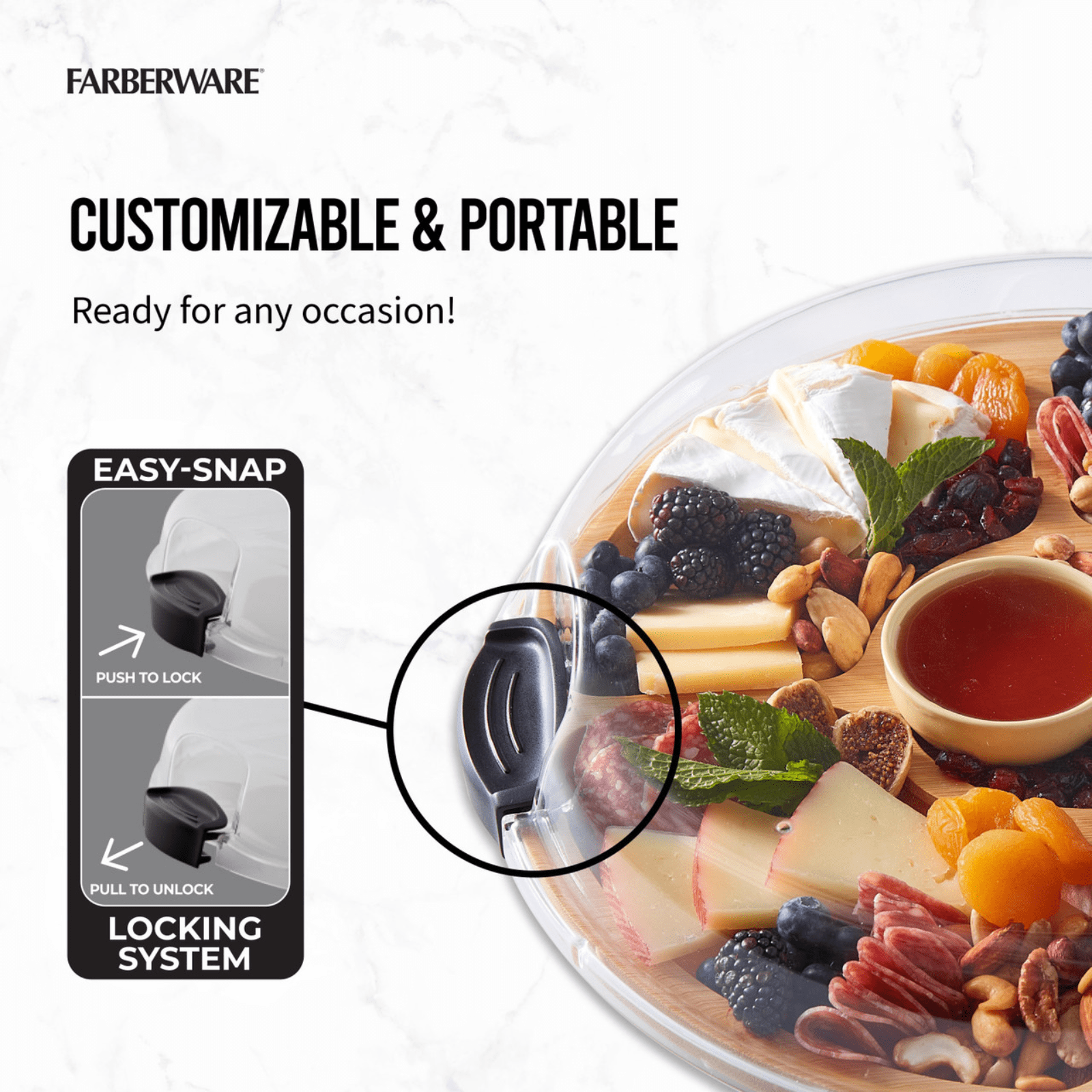 Farberware Build-a-Board Bamboo Divided Serving Board 35.5cm