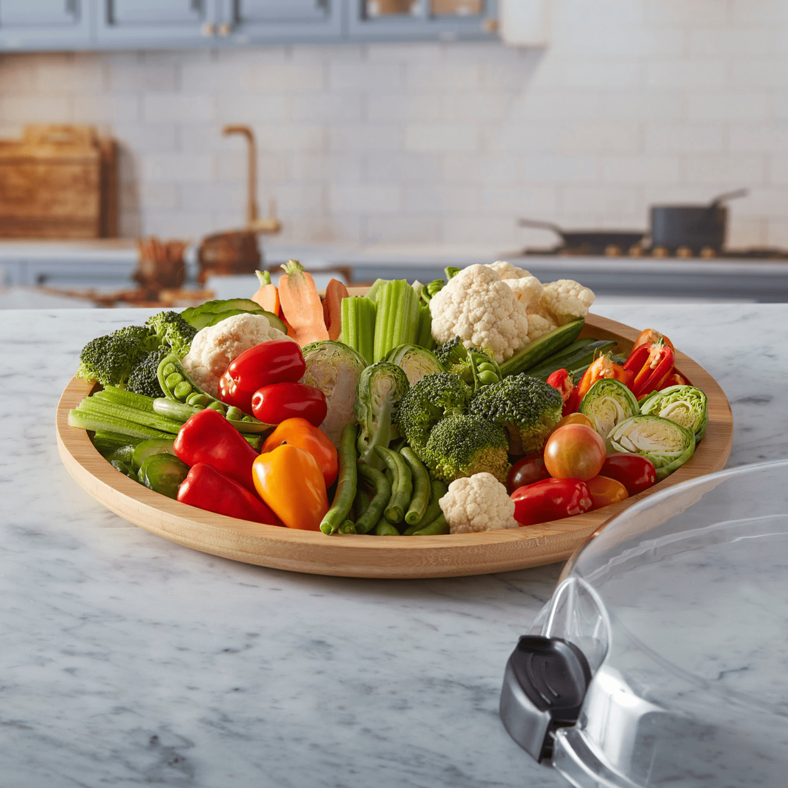 Farberware Build-a-Board Bamboo Round Snack Serving Board 35.5cm