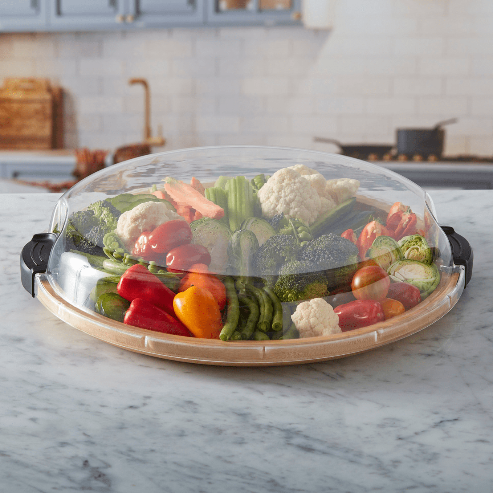 Farberware Build-a-Board Bamboo Round Snack Serving Board 35.5cm