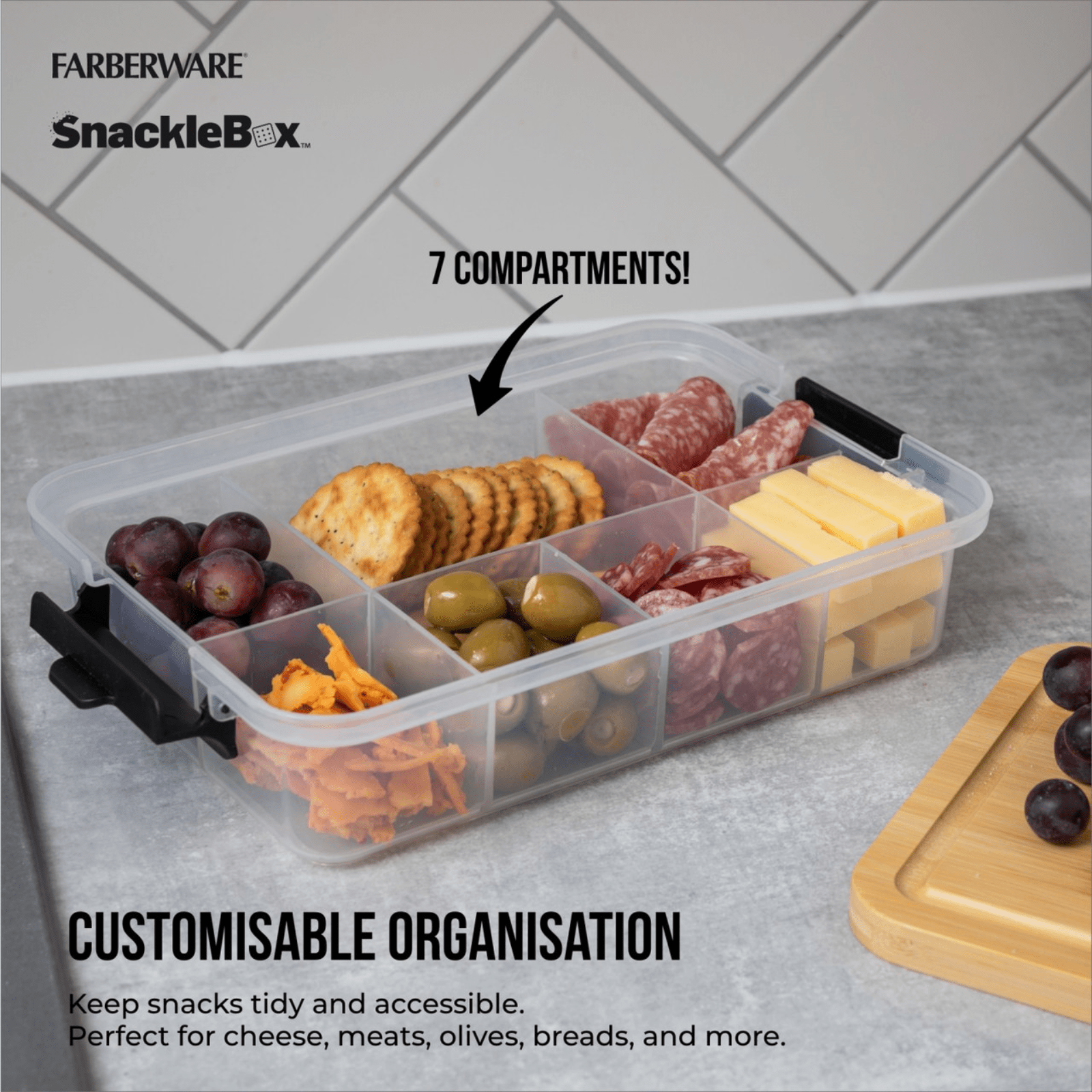 Farberware SnackleBox Bamboo Board and Box 33cm x 20cm