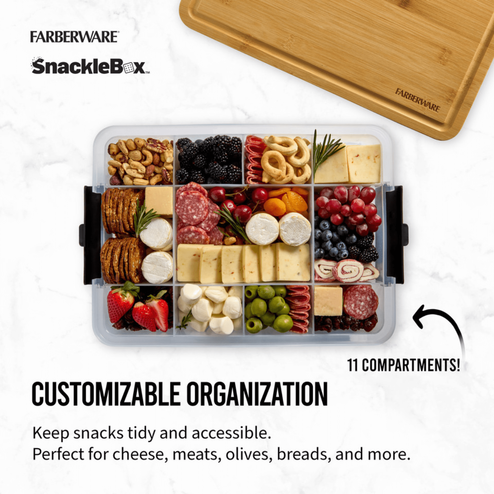 Farberware SnackleBox Bamboo Board and Box 40.5cm x 30cm