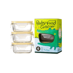 Glasslock Baby Food Rectangular Container 3-Piece Set