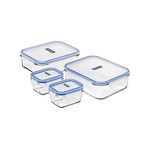 Glasslock Classic Tempered Glass Rectangle Container 4-Piece Set