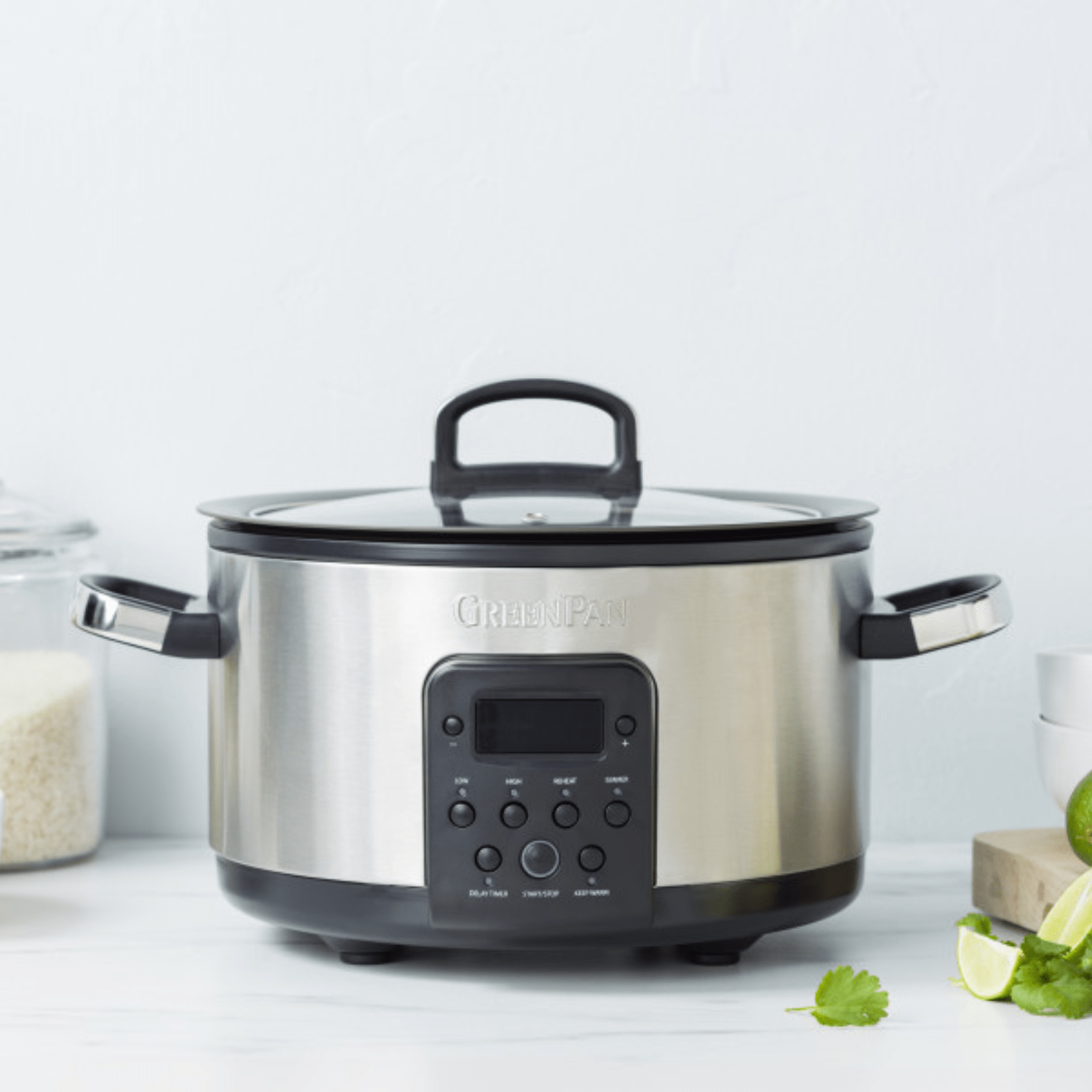 GreenPan Bistro Slow Cooker 3.7L Stainless Steel