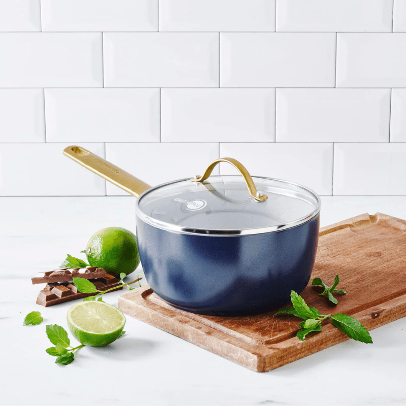 GreenPan Padova Saucepan 18cm Navy Blue