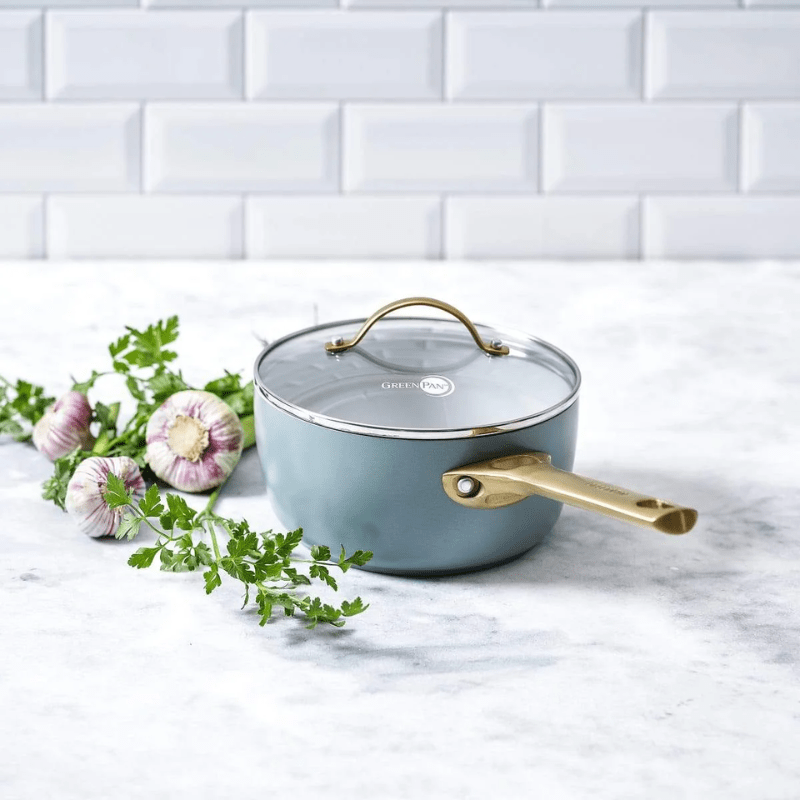 GreenPan Padova Saucepan 18cm Smokey Sky Blue