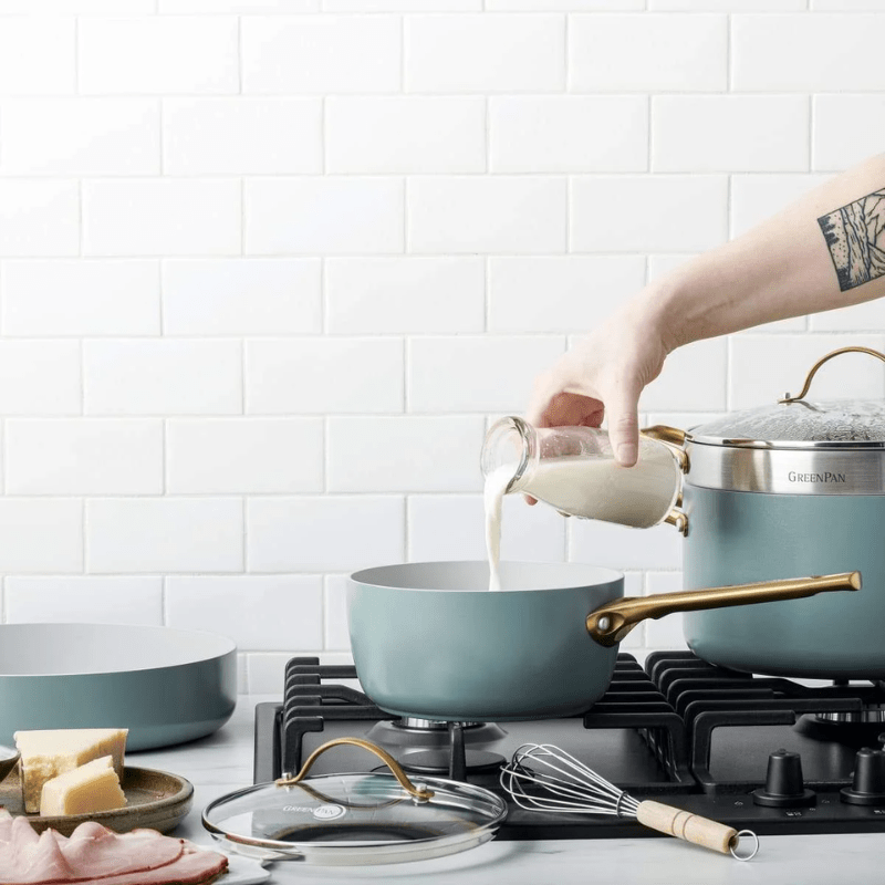 GreenPan Padova Saucepan 18cm Smokey Sky Blue