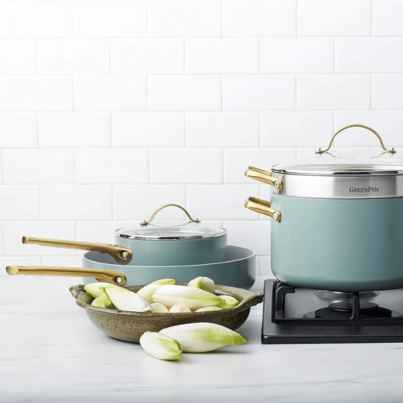 GreenPan Padova Saucepan 18cm Smokey Sky Blue