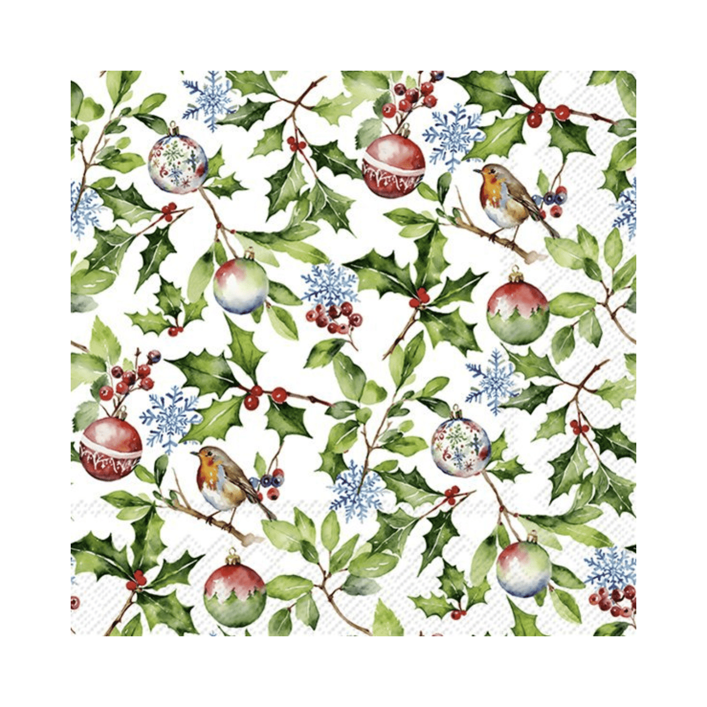 IHR Luncheon Christmas Holly Napkins Pack of 20