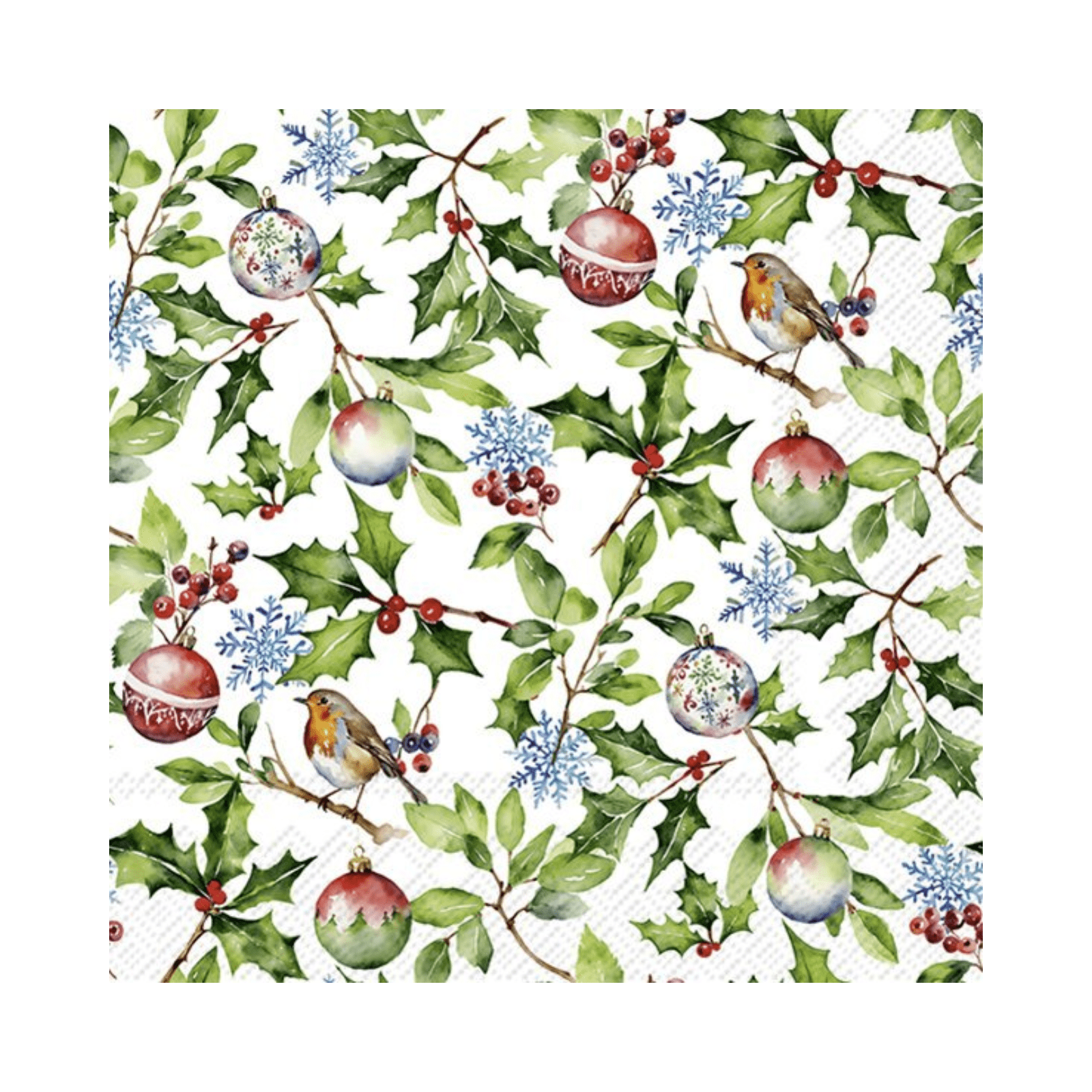 IHR Luncheon Christmas Holly Napkins Pack of 20