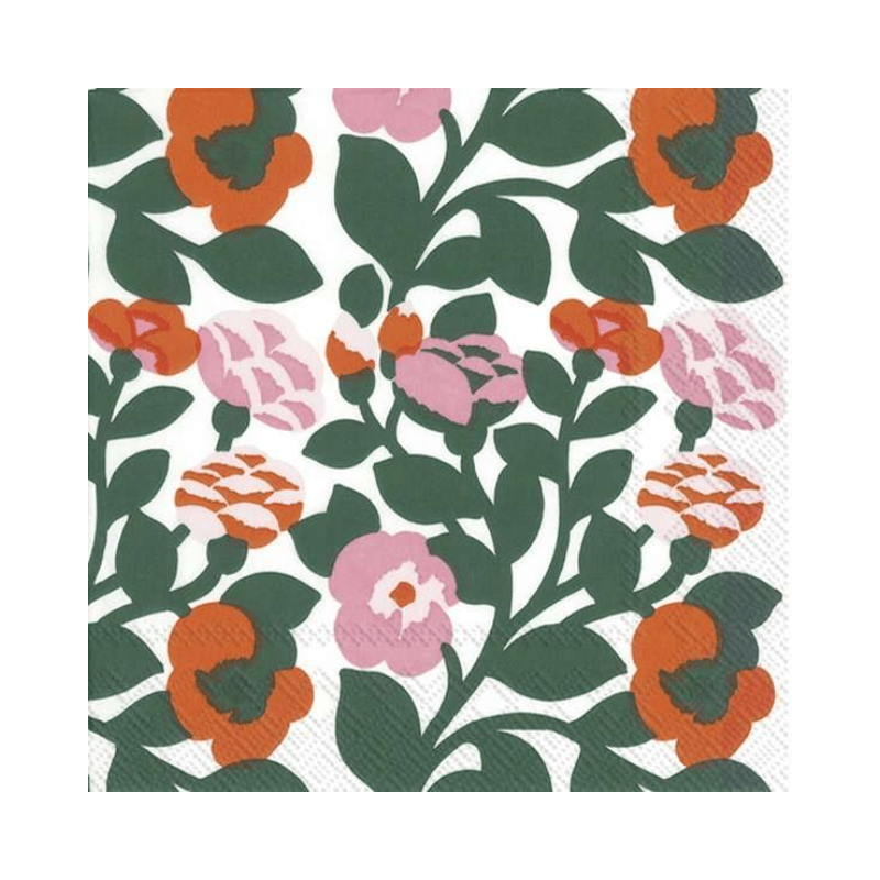 IHR Luncheon Marimekko Green Green Orange Napkins Pack of 20