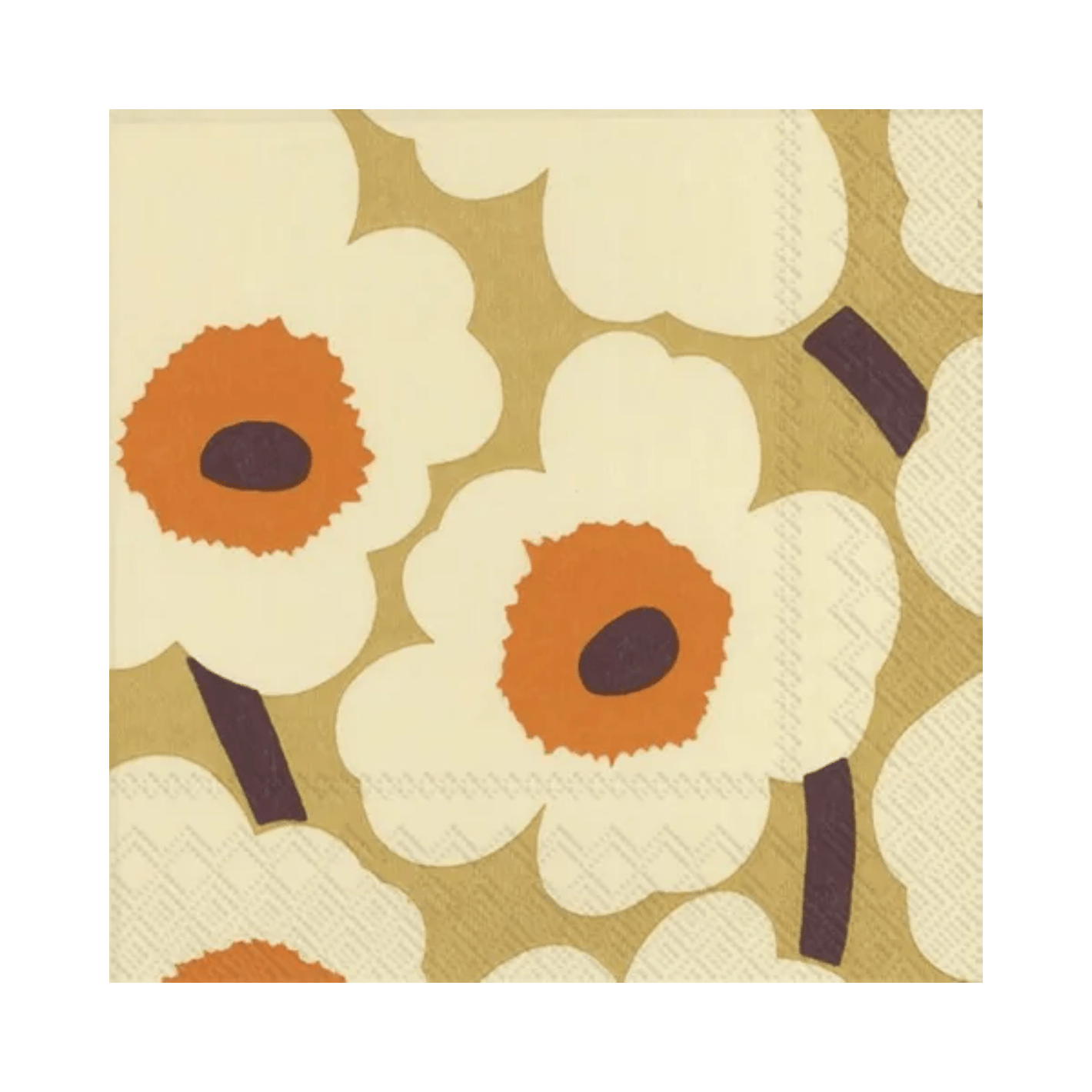 IHR Luncheon Marimekko Unikko Orange Cream Napkins Pack of 20