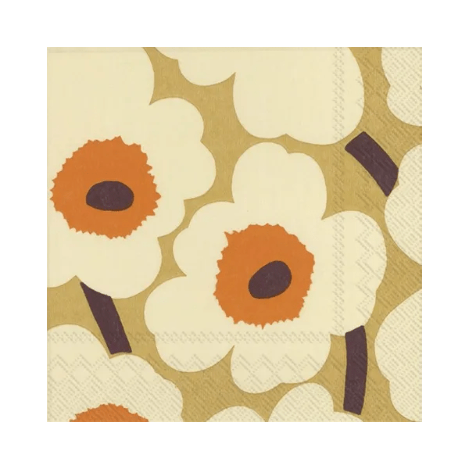 IHR Luncheon Marimekko Unikko Orange Cream Napkins Pack of 20