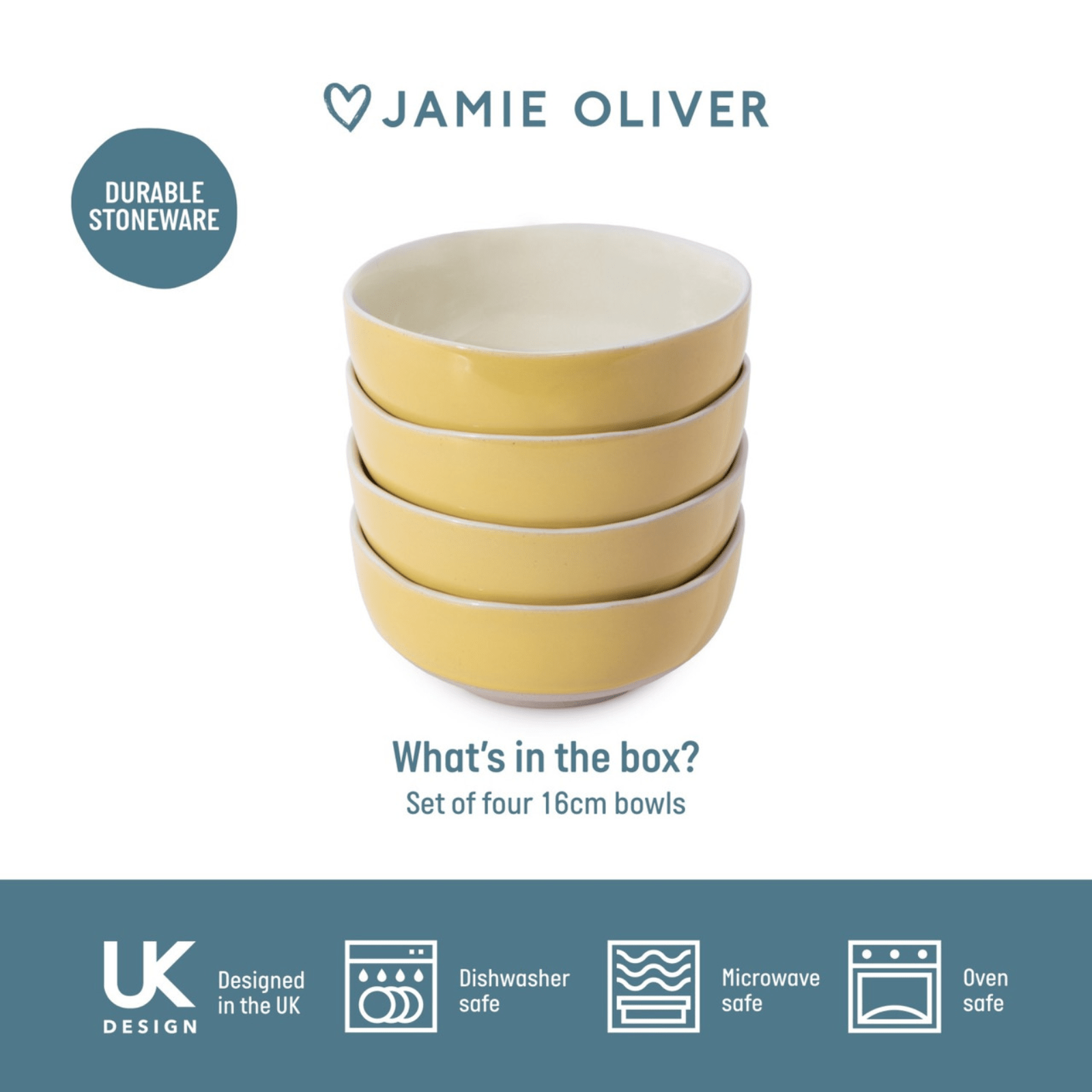 Jamie Oliver Big Love Brilliant Bowls 16cm Set of 4