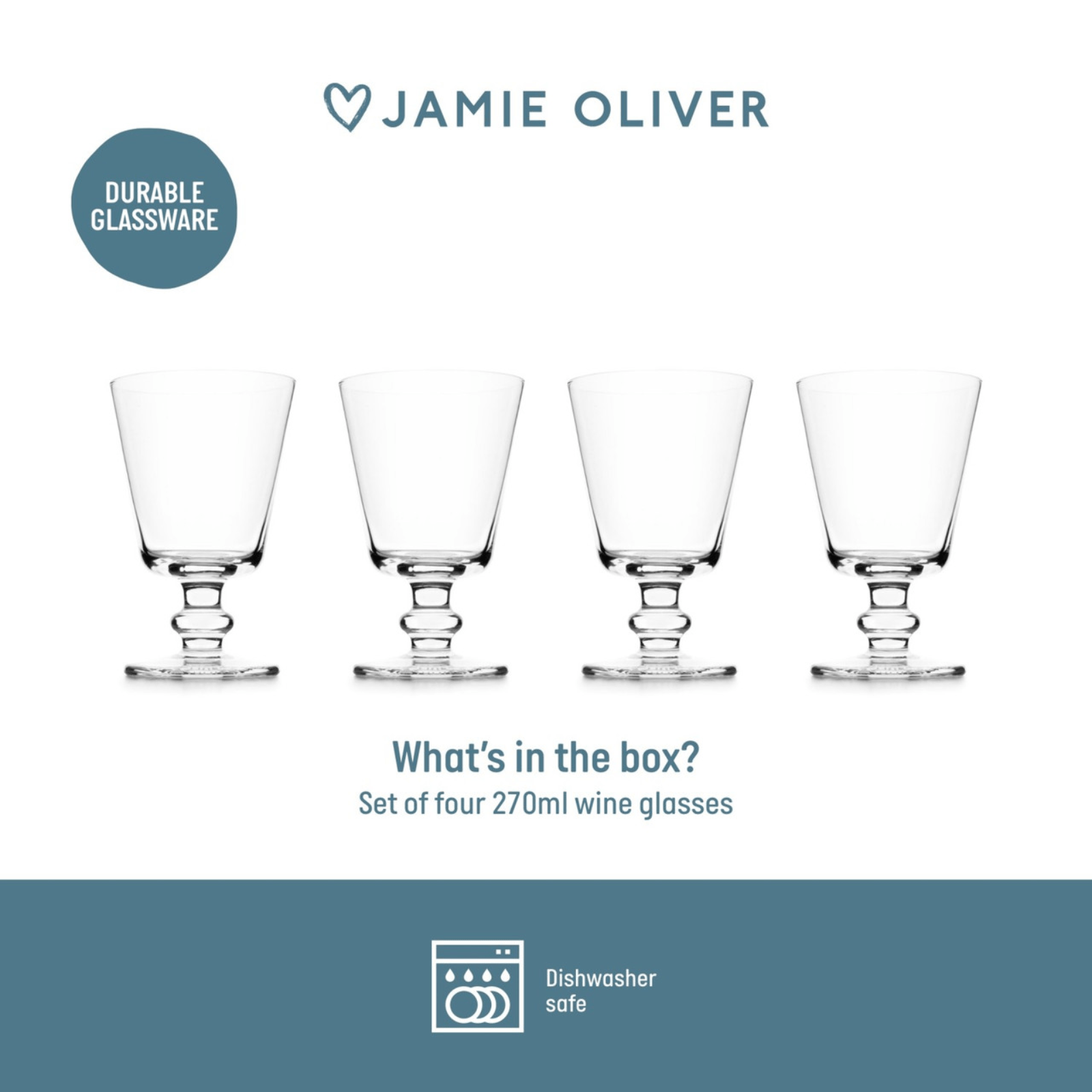 Jamie Oliver Big Love Winning Wine Glasses 270ml Set of 4