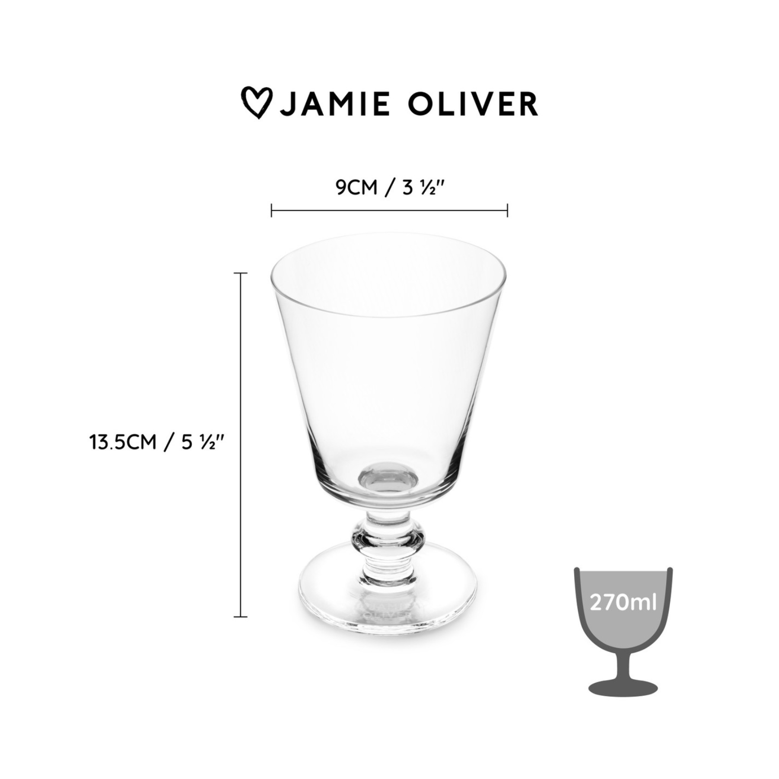 Jamie Oliver Big Love Winning Wine Glasses 270ml Set of 4