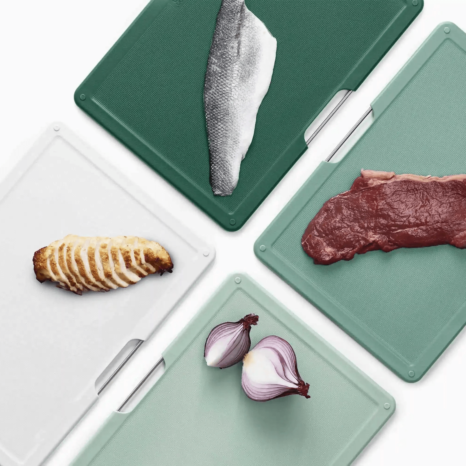 Joseph Joseph Folio Chopping Board Set 4-Piece Large Sage Green