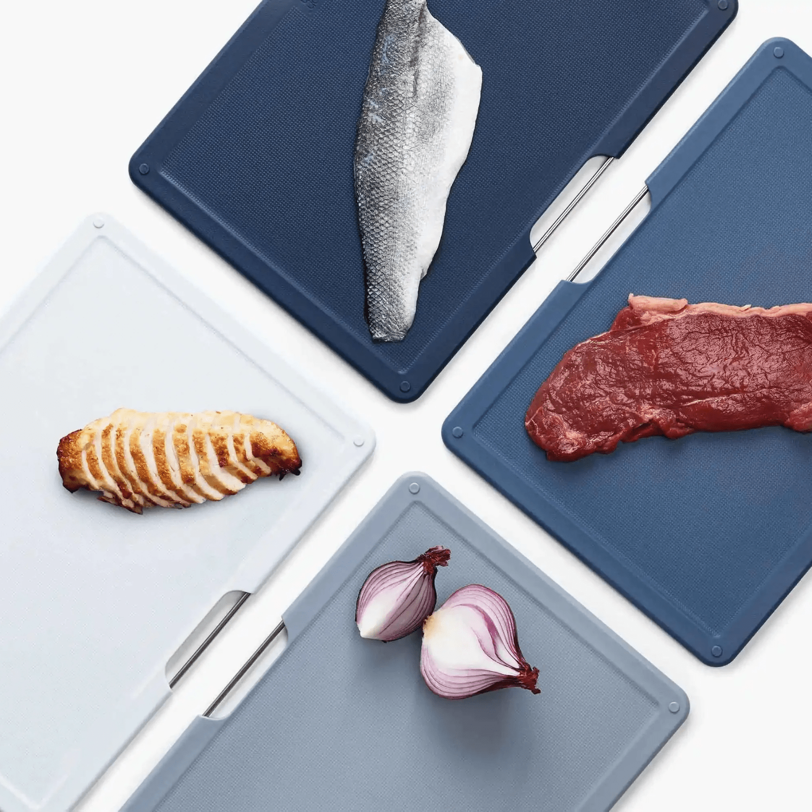 Joseph Joseph Folio Chopping Board Set 4-Piece Large Sky Blue