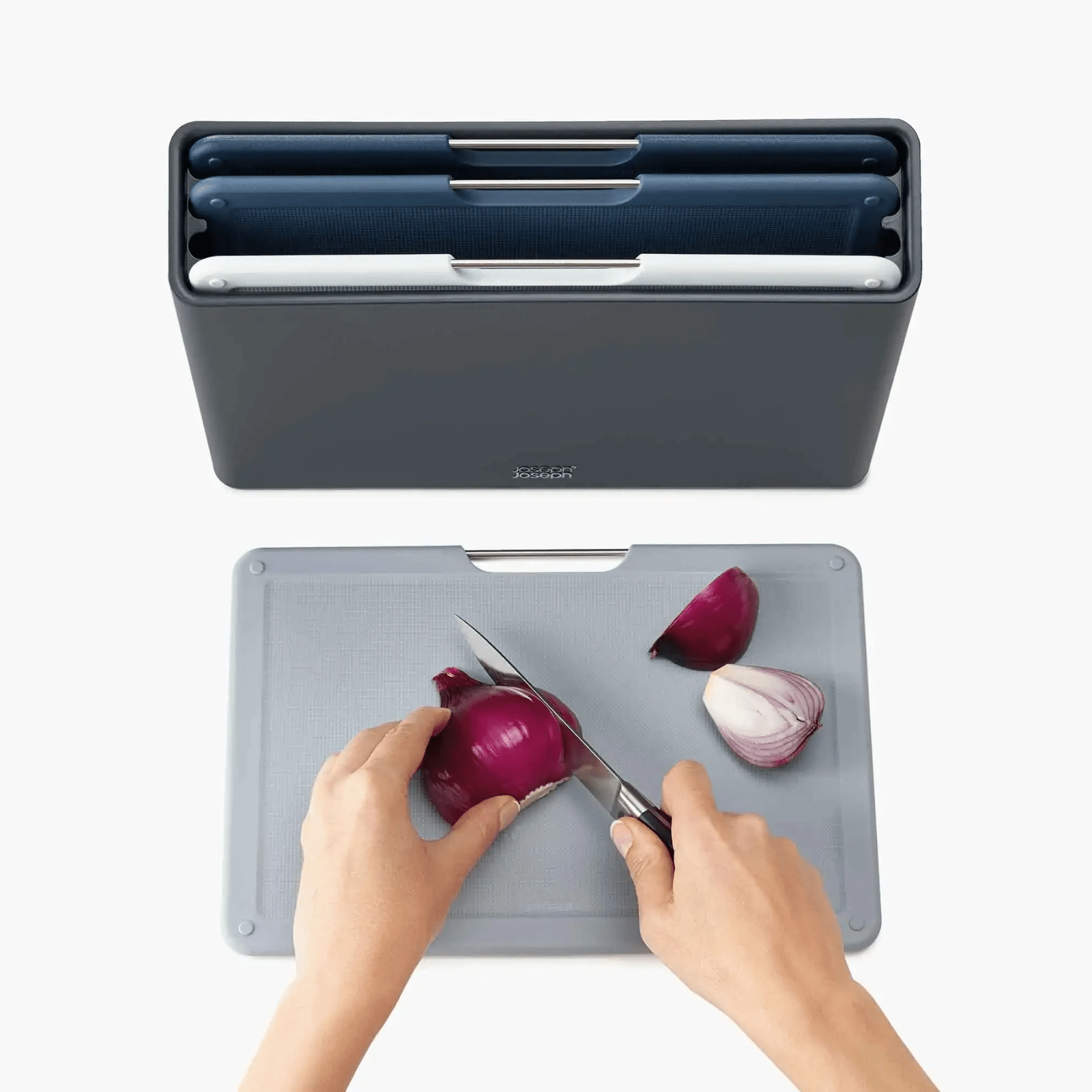 Joseph Joseph Folio Chopping Board Set 4-Piece Regular Graphite Grey