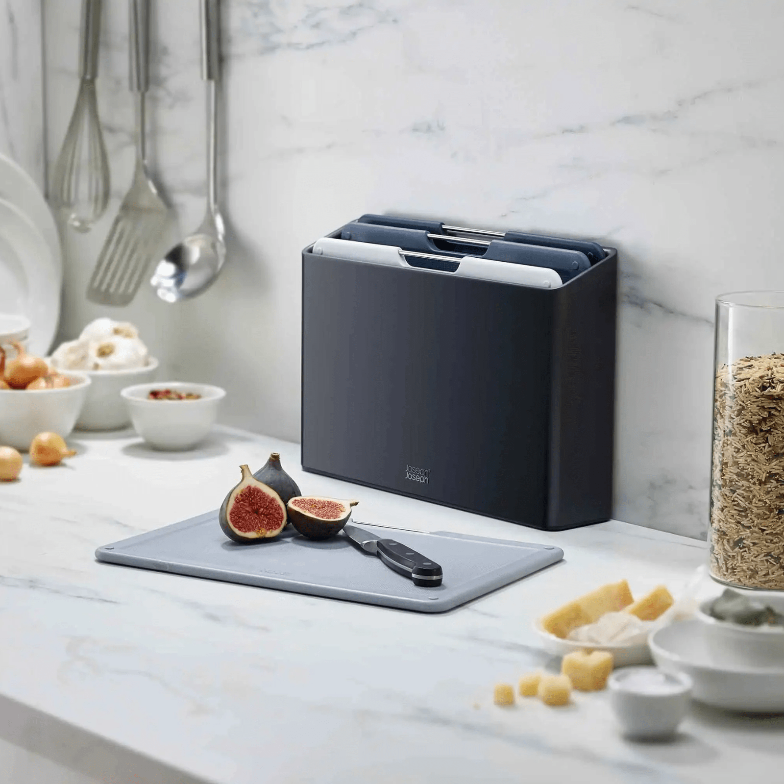 Joseph Joseph Folio Chopping Board Set 4-Piece Regular Graphite Grey