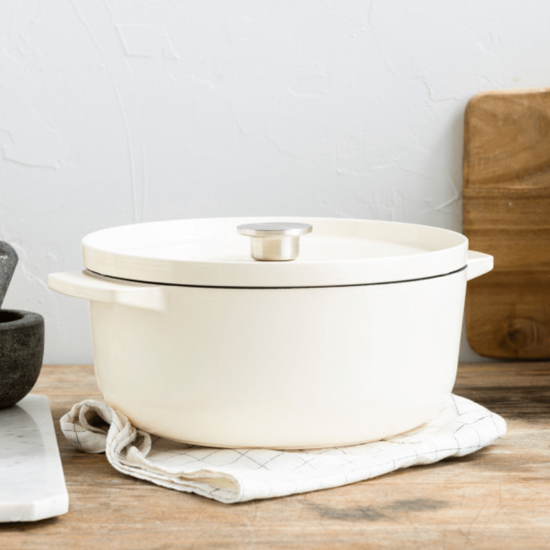 KitchenAid Round Casserole 26cm Almond Cream