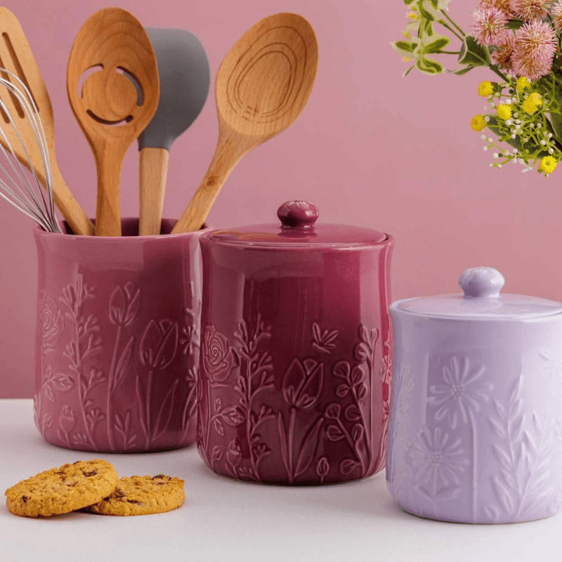 Mason Cash In The Meadow Utensil Pot Pink Florals