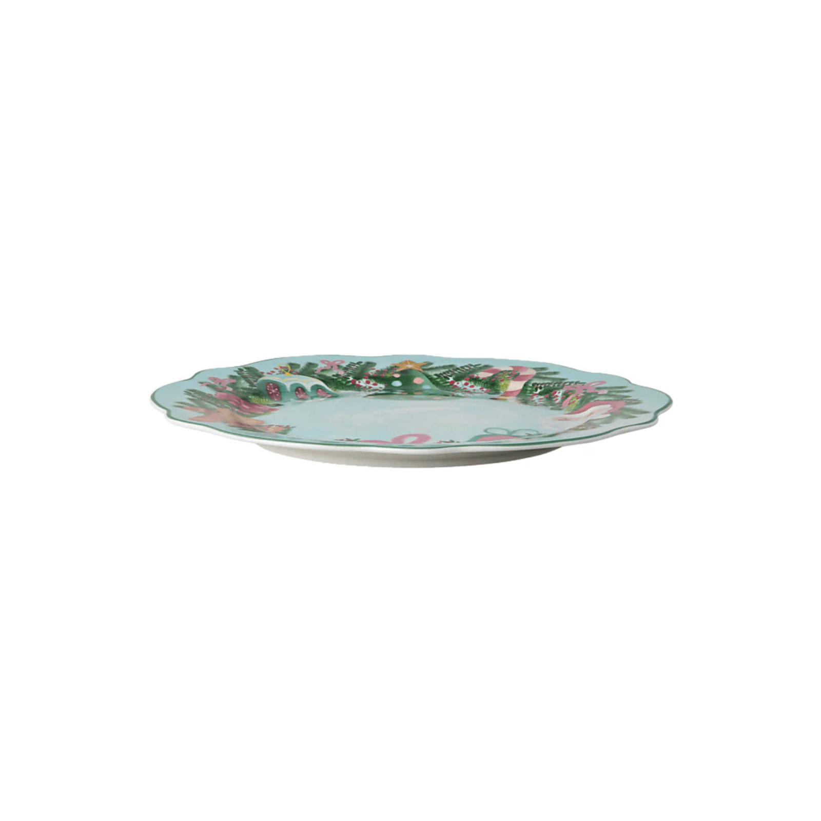 Maxwell & Williams Tis The Season Scallop Rim Plate 20cm Green