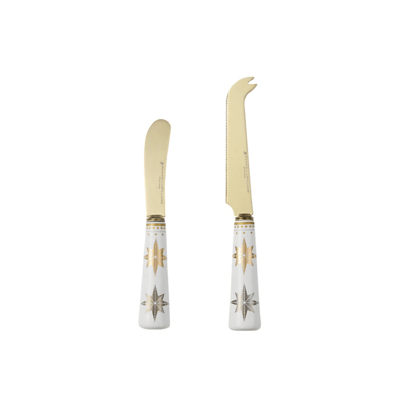 Maxwell & Williams White Christmas Spreader & Cheese Knife Set