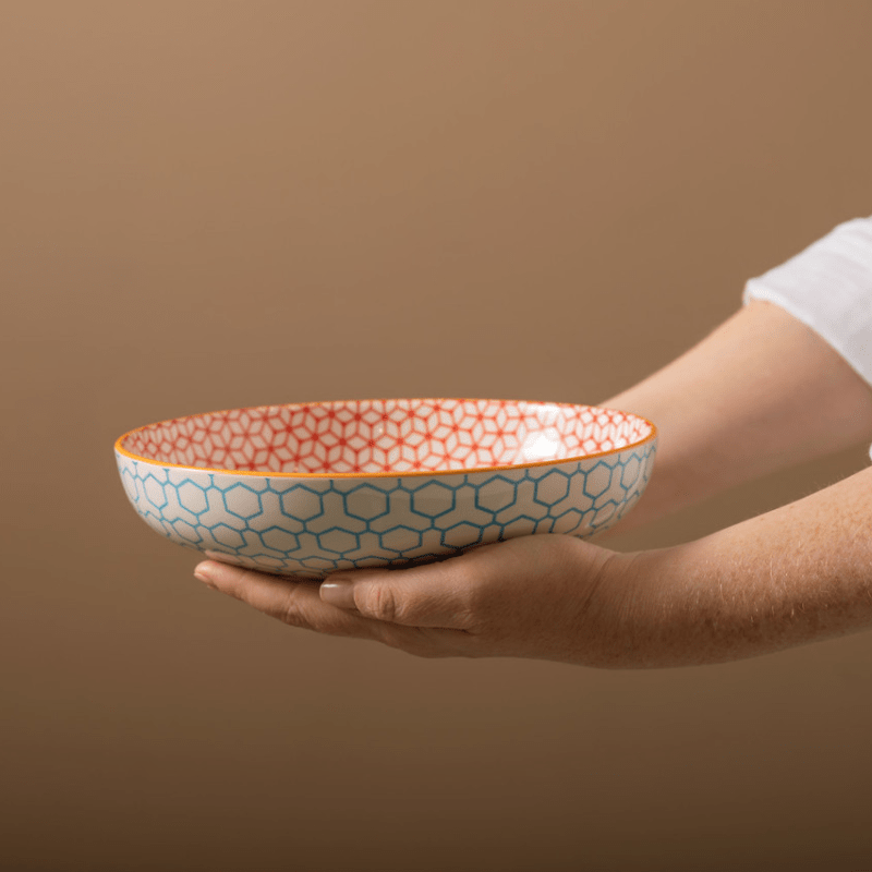Mikasa Pasta Bowl 21cm Blue Geometric