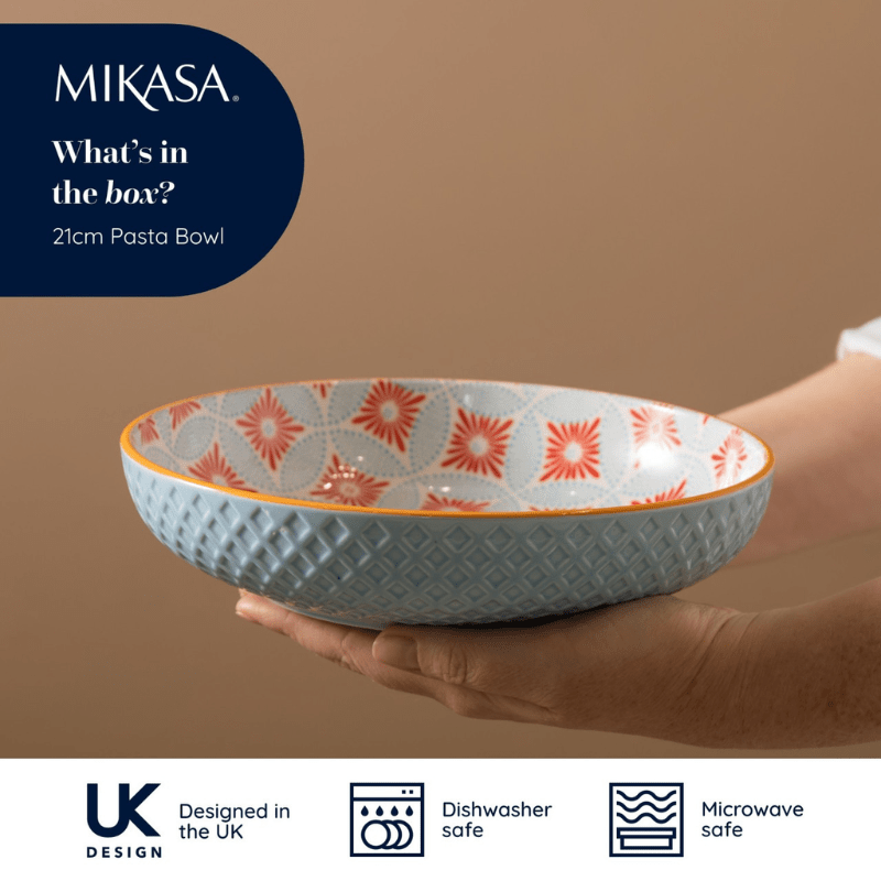 Mikasa Pasta Bowl 21cm Blue Mosaic