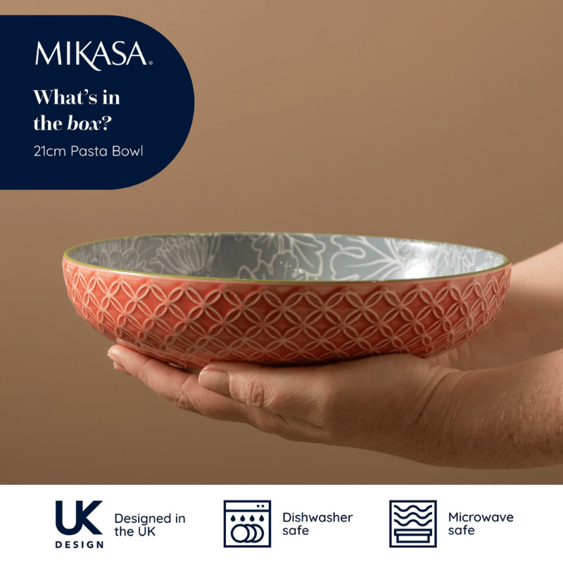 Mikasa Pasta Bowl 21cm Grey Floral