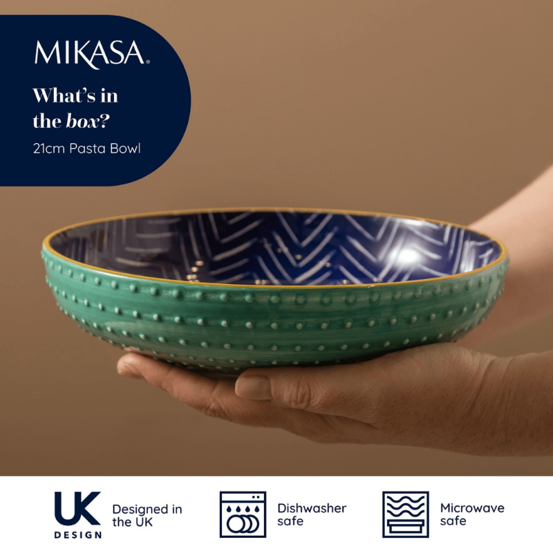 Mikasa Pasta Bowl 21cm Leafy Indigo