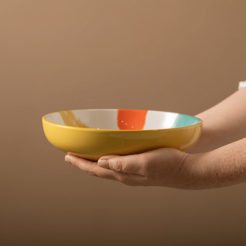Mikasa Pasta Bowl 21cm Yellow Abstract