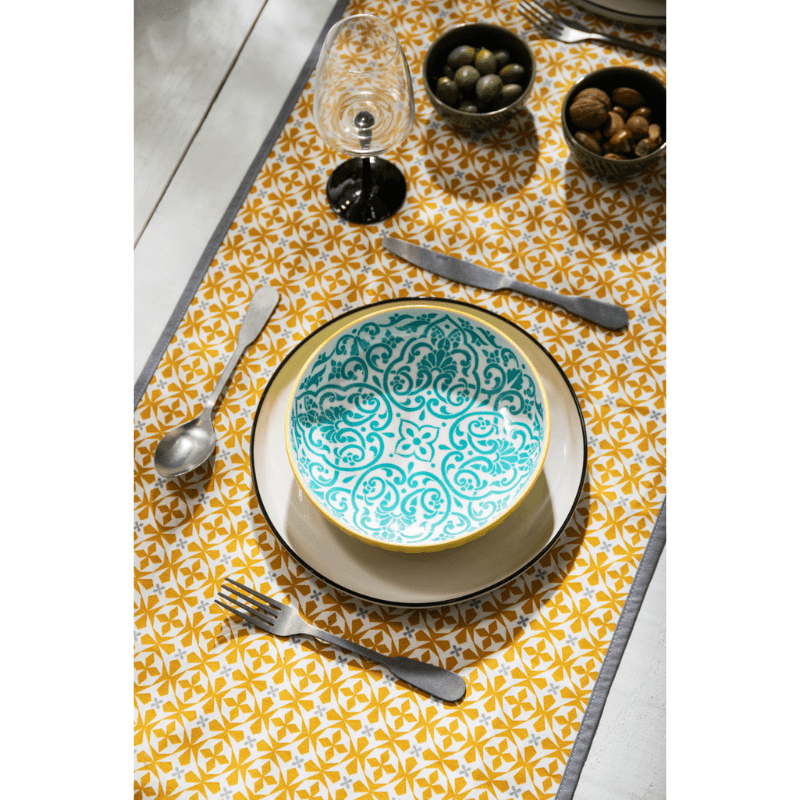 Mikasa Pasta Bowl 21cm Yellow & Blue Geometric