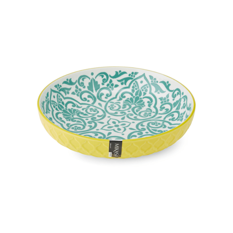 Mikasa Pasta Bowl 21cm Yellow & Blue Geometric