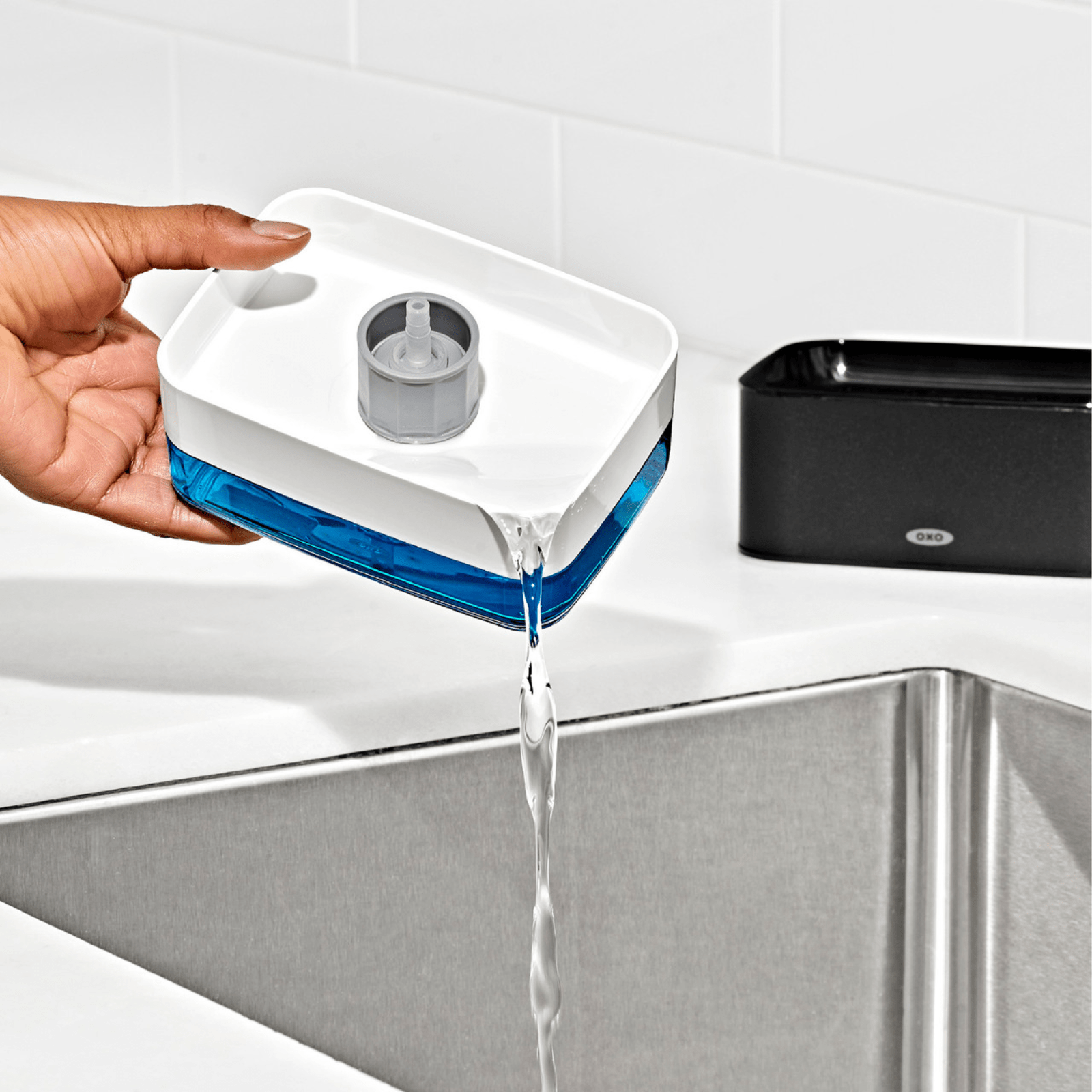 OXO Good Grips Soap Dispensing Sponge Holder Matte Black