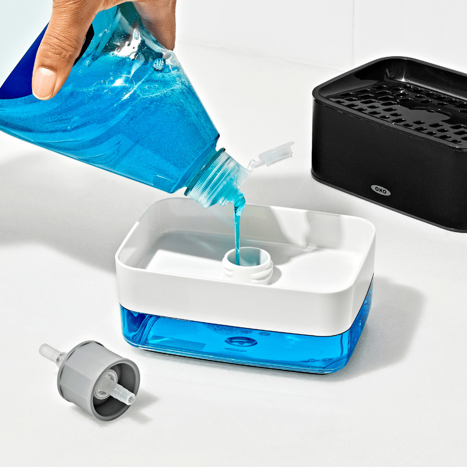 OXO Good Grips Soap Dispensing Sponge Holder Matte Black