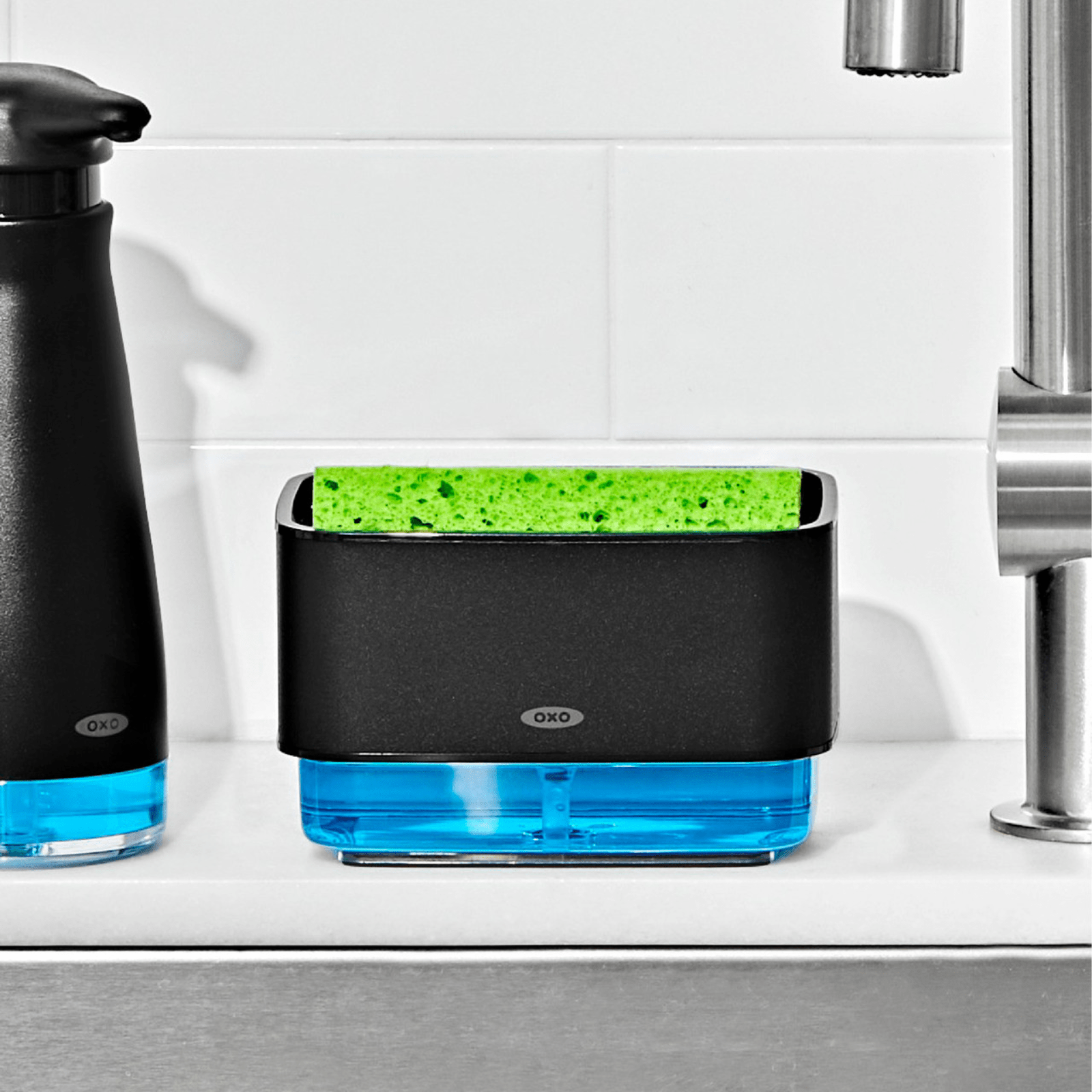 OXO Good Grips Soap Dispensing Sponge Holder Matte Black