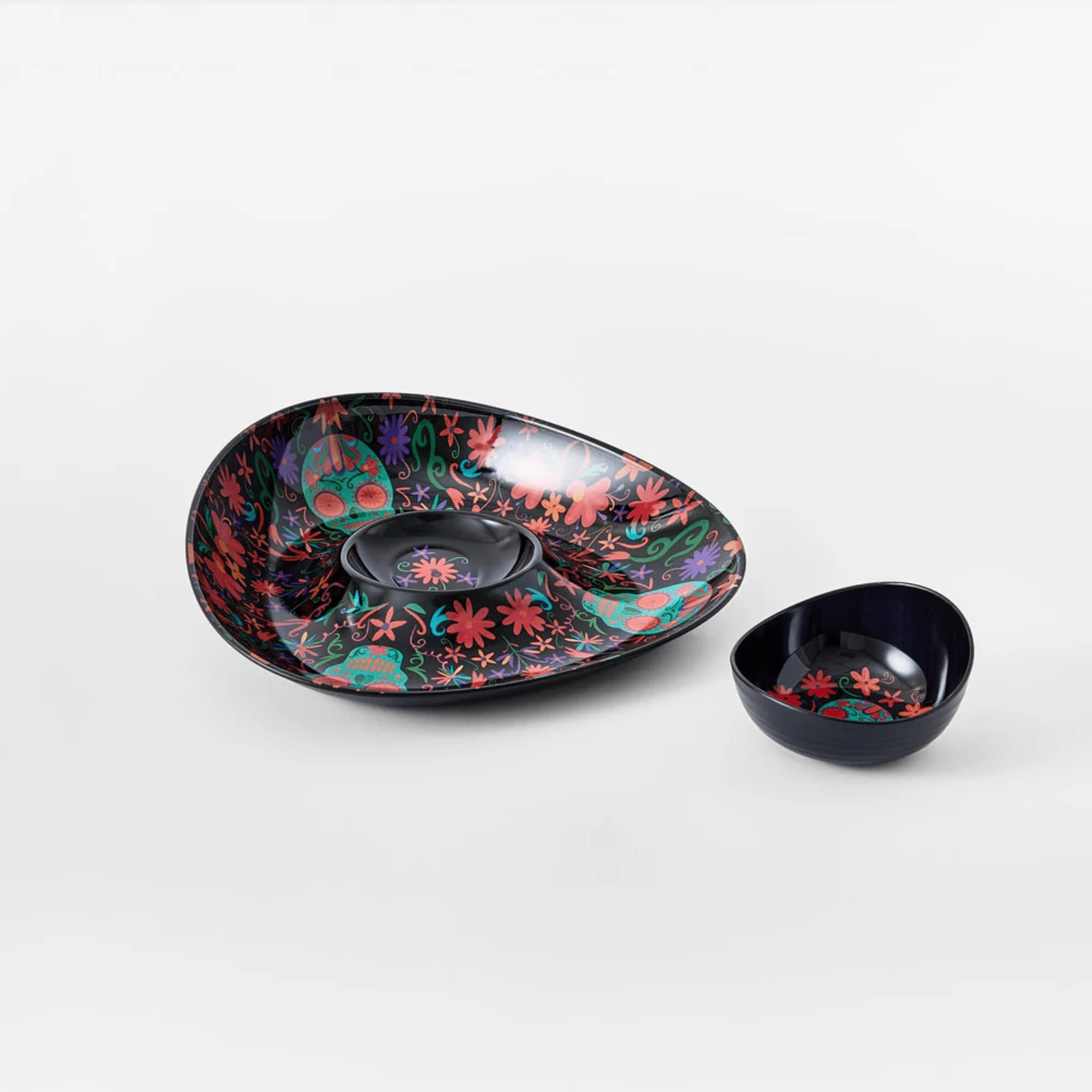 Prepara Chip and Dip Holder Day of the Dead Edition