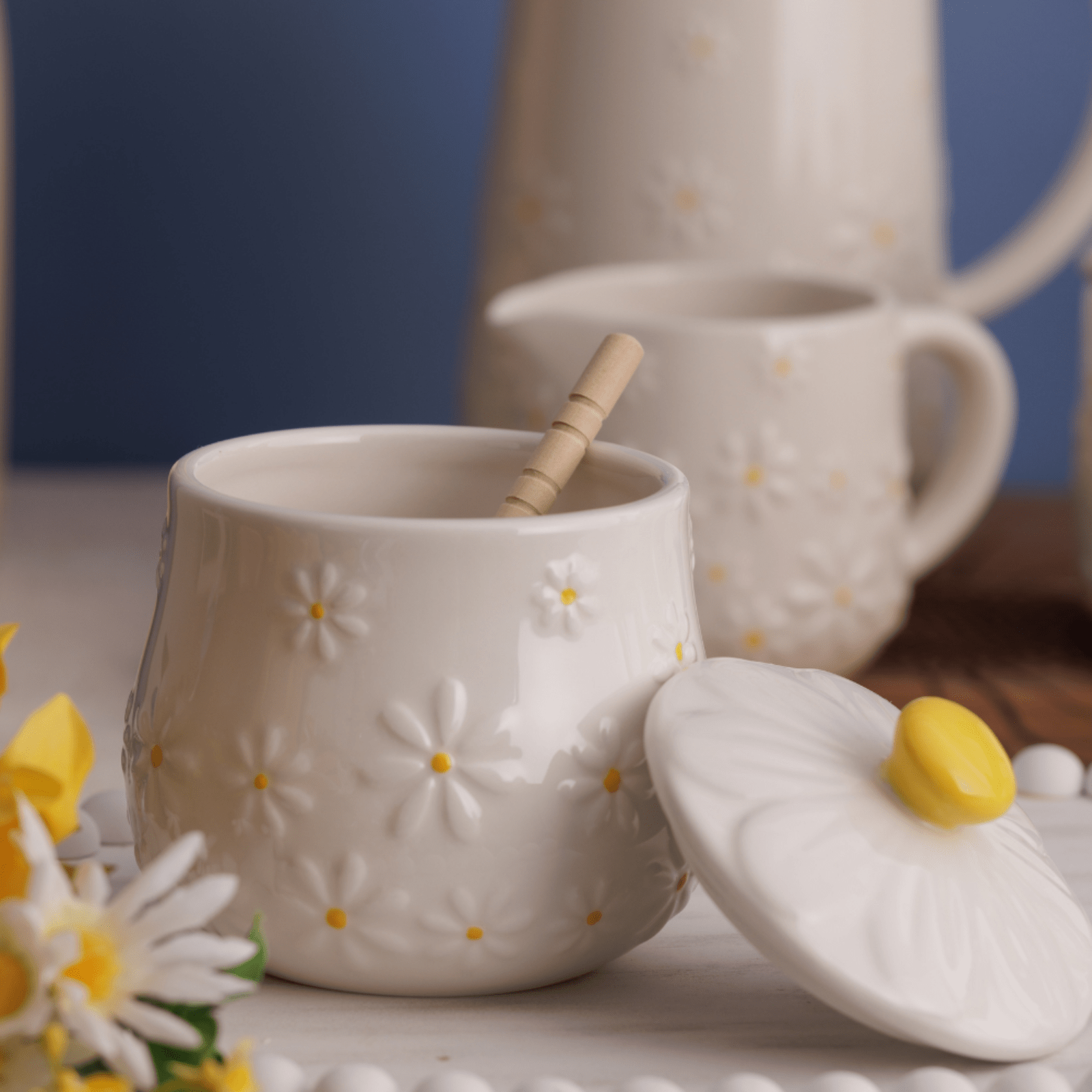 Price & Kensington Daisy Honey Pot & Drizzler